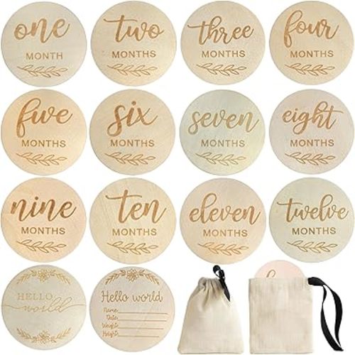14Pcs Baby Milestone Cards & Announcement Sign, Newborn Growth Photography Props, Monthly Photo Gift Sets for Boys and Girls, Photography Accessories
