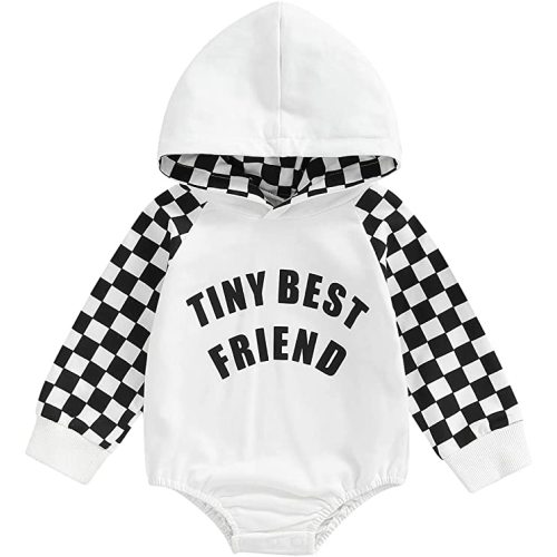 Axupico Newborn Baby Boy Girl My First Christmas Romper Long Sleeve Sweatshirt Letter Print Waffle Fall Winter Clothes - Black Pocket - 0-3 Months