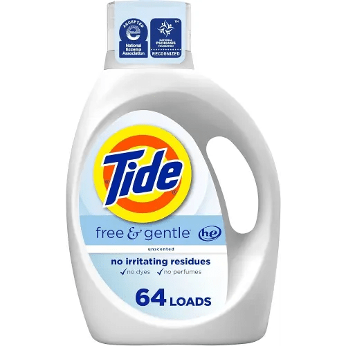 Tide Free & Gentle Liquid Laundry Detergent, 64 Loads, 84 fl oz, Tide Laundry Detergent, Clean Laundry Detergent