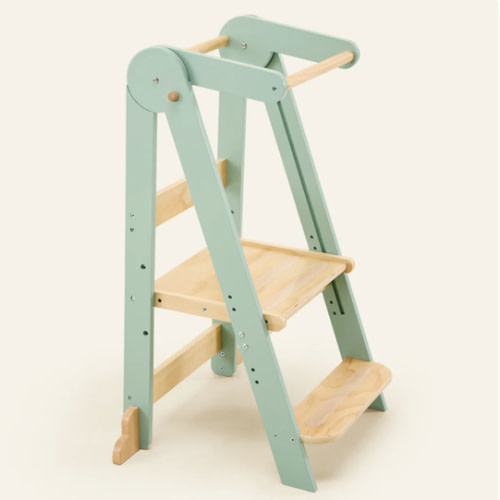 HARPPA Nordi | Foldable Toddler Tower – Compact Montessori-Inspired Standing Tower for Ages 2–6, Wooden Convertible Tower for Kitchen, Bathroom & More
