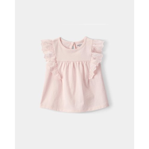 Baby Girl Eyelet-Sleeve Top - Pink - OshKosh B'gosh | Carter's