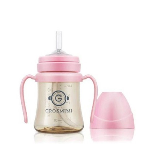 Grosmimi PPSU Straw Cup - 6oz Pink 6oz