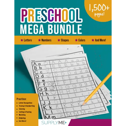 Preschool Worksheets & Printables Mega Bundle - 36 Bestselling Bundles All-In-One! 1,500+ Pages of Printable Activities, Worksheets, And Coloring Pages