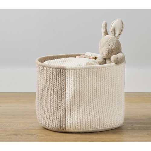 Two Toned Wool Blend Basket | Pottery Barn Kids