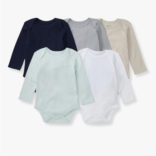 Burt's Bees Baby Organic Cotton Bodysuits – Baby Boy & Girl Short and Long Sleeve One-Pieces, 5-Pack