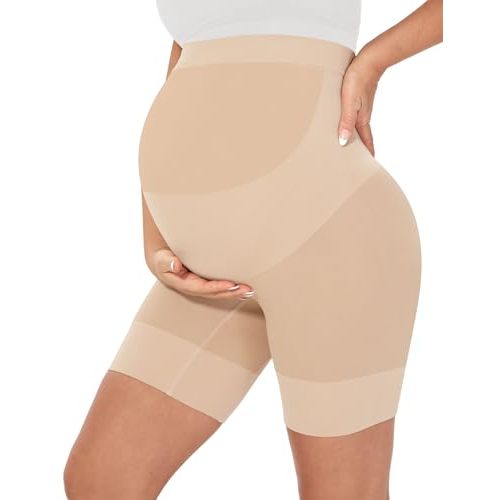 MUSIDORA Seamless Maternity Shapewear - Pregnancy Belly Support, Prevent Thigh Chafing, Baby Shower and Photography S-3XL