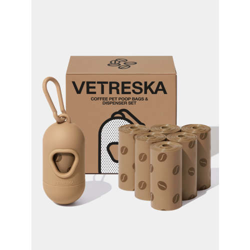 Coffee Poop Bags & Dispenser Set