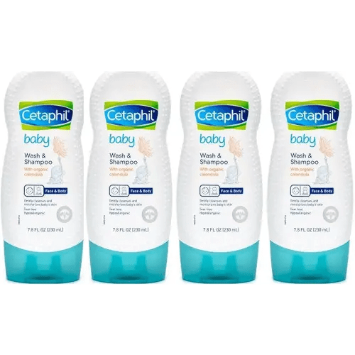 Cetaphil Baby Wash and Shampoo with Organic Calendula, 7.8 Ounce (Pack of 4)
