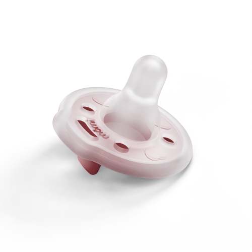 mōmi babypace® breast-like pacifier in rich cranberry red