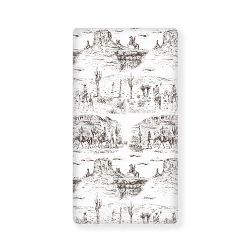 JEPFEIXIA Cowboys Fitted Crib Sheet for Boys Girls Southwest Cowboy Baby Sheet for Standard Crib and Toddler Western Desert Nursery Bed Mattress Sheets 28"x52"