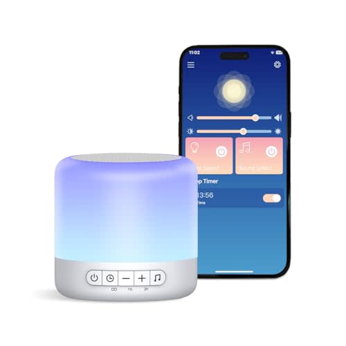 Easysleep Sound Machine Baby White Noise Machine for Sleeping,Toddler Sleep Trainer with 30 Soothing Sounds 12 Night Light,Timers, App Remote Control,Night Light Sleep Machine for Nursery Kid