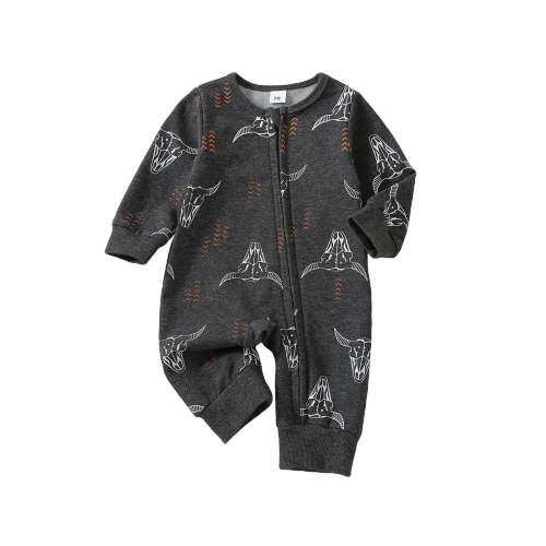 Western Baby Boy Clothes 3M 6M 12M 18M Newborn Cowboy Jumpsuit Cow Printed Onesie Long Sleeve Bodysuit Fall Winter Outfit