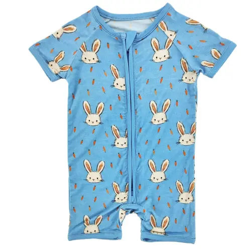 Garden Bunny Short Bamboo Romper
