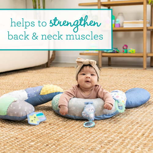 Infantino 2-in-1 Tummy Time & Seated Support Activity Gym for Ages 6-12 Months, Multicolor Space