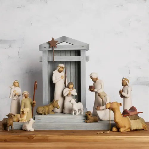 Nativity Deluxe plus The Three Wisemen and Camel, 14-piece Set