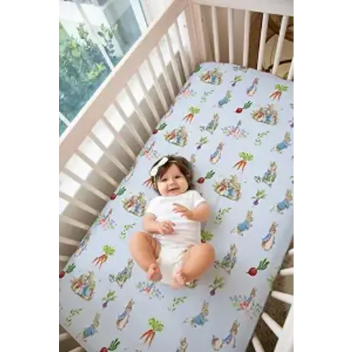 The Booktales Peter Rabbit Nursery Crib Set Handmade Beatrix Potter Fitted Crib Sheet Pillow Case Bedding Set
