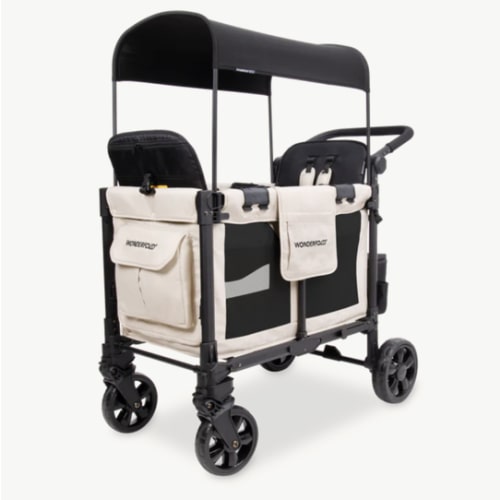 W2 Elite Pro Stroller Wagon (2 Seater) - Sandy Beige – WONDERFOLD