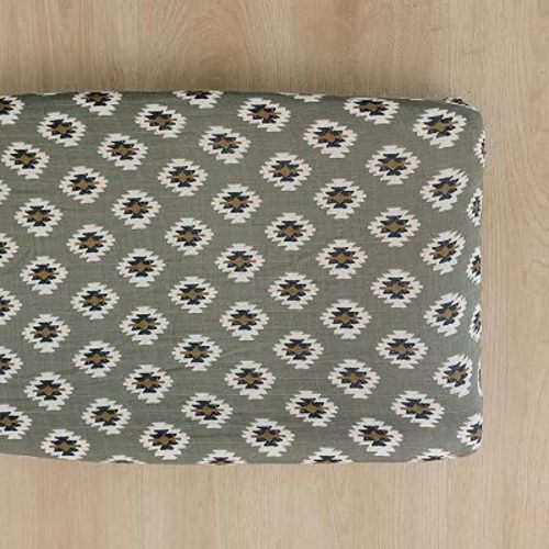 Mebie Baby Changing Pad Cover, Southwest Aztec, 100% Muslin Cotton Changing Table Pad Cover for Baby Boy and Girl, Designer Nursery Decor Covers, Diaper Changing Pad Cover for Changing Station