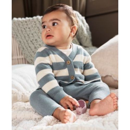 Baby Boys Striped Cardigan & Pants Set