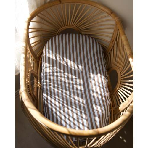 Organic Muslin Fitted Sheet - Blueberry Mocha – AEGI BLOOM
