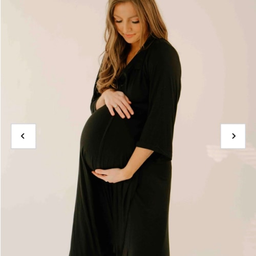 Lila Labor & Postpartum Gown in Black