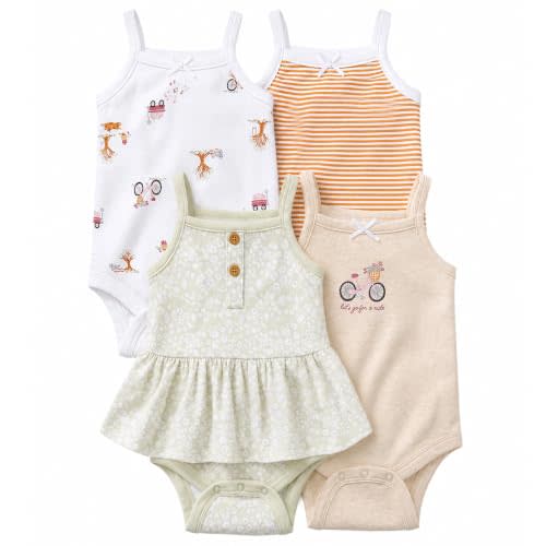 Gerber Baby Girls Multi-Pack Sleeveless Onesies Bodysuit