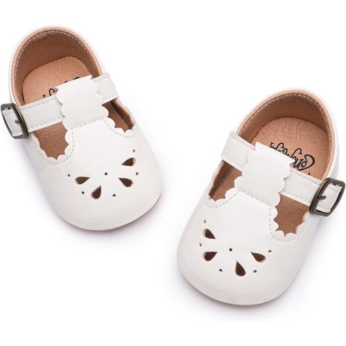 HONGTEYA Baby Girls Shoes Infant Mary Jane Flats Non Slip Newborn Moccasins