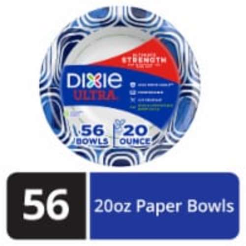 Dixie Ultra® Ultimate Strength Compostable Paper Bowls, 56 ct / 20 oz