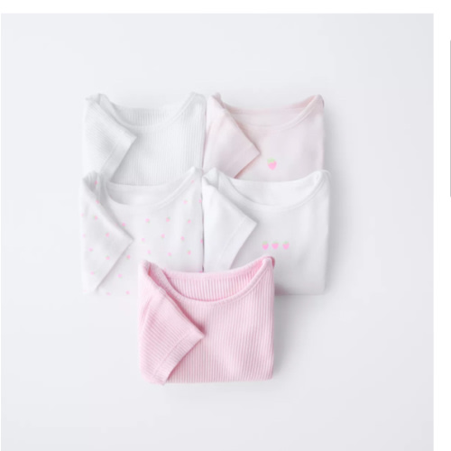 FIVE-PACK OF STRAWBERRY BODYSUITS - Pink | ZARA United States
