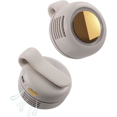 Oprtuisi Portable Bladeless Clip-On Mini Fan, Silent, 3-Speed, for Shirt and Waist (White)