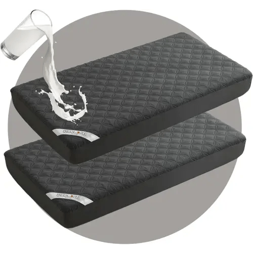 BEDLORE Waterproof Mattress Protector Crib, 2 Pack Soft Gray Mattress Pad, Noiseless Machine Washable Mattress Cover, Ultimate Protection for Your Baby's Crib Toddler Bed (52''x28'')