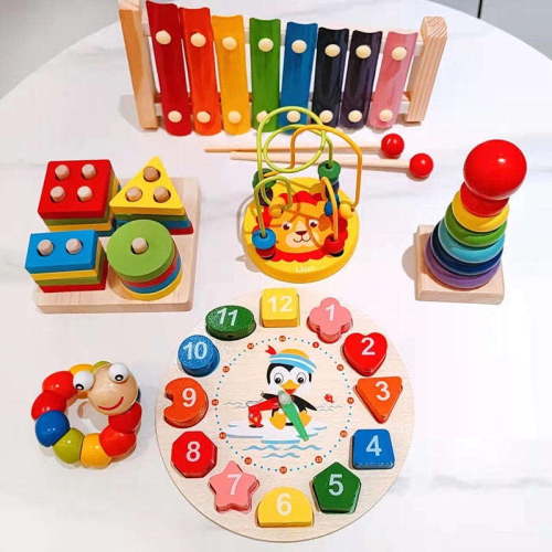 9-Piece Wooden Montessori Musical & Educational Toy Set