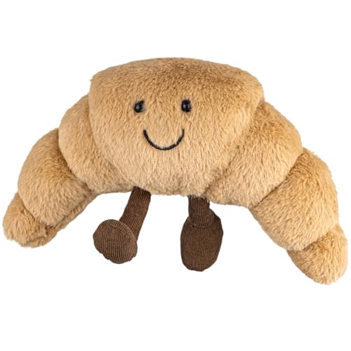 Croissant Plush, 14" Smiling Bread Pillow, Cute Food Stuffed Toy | Smiling croissant design makes a fun gift for kids, friends, family, birthdays, Christmas, holidays