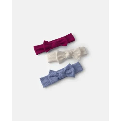Baby Girl 3-Pack Bow Headwraps - Pink/Cream/Blue | Carter's