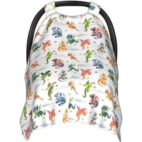 Dragon Baby Car Seat Canopy Cover Multi Use Shower Gift, Nursing Cover for Mom Nursing Covers, Dragon Baby Stuff Items