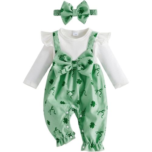 Easter Outfit Baby Girl Clothes Newborn Baby Girl Sring Fall Clothes Corduroy Floral Jumpsuits Ruffle Infant Romper