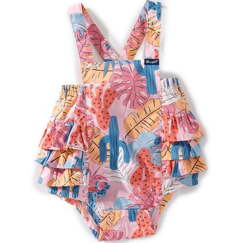 Wrangler® Baby Girls Sleeveless Cactus/Leaf-Printed Romper