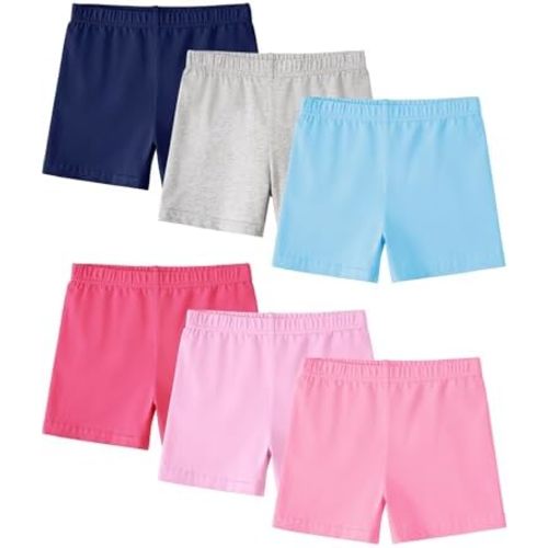 6 Pack Toddler Girls Bike Shorts Dance Cartwheel Under Dress Short for Baby Girl 18M 5T