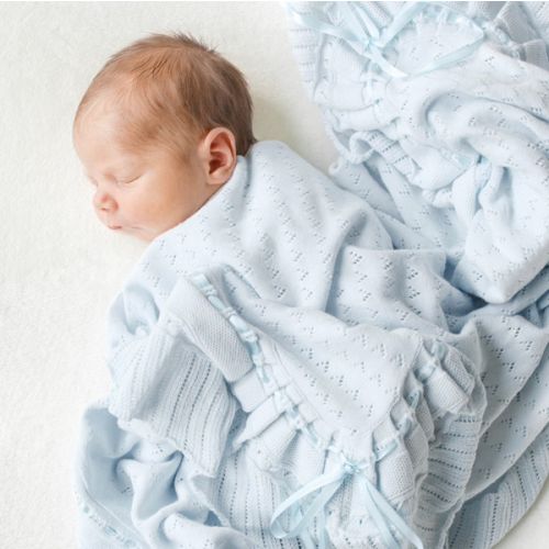 Pointelle Knit Ruffle Blanket | Feltman Brothers