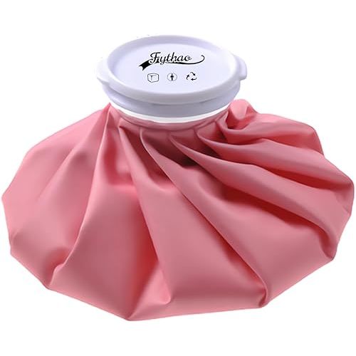 Ice Pack for Injuries Reusable, Small Ice Bag Reusable 6" Hot Water Bag for Hot & Cold Therapy, No-Leak Elastic Ice Bag for Pain Relief, Menstruation Pain Injuries Muscle Strains, Pink