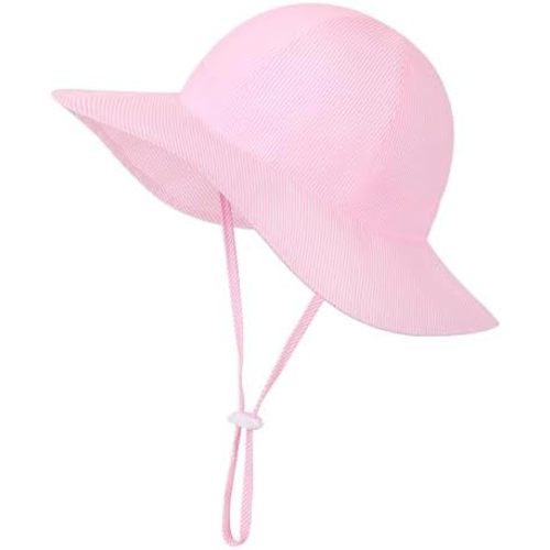 Baby Girl Sun Hat Infant Summer Beach Hats with UPF 50+ Toddler with Wide Brim Strap Outdoor Bucket Hat
