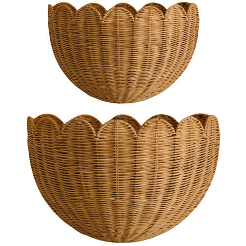 Lola Scalloped Wall Basket, Handmade & Natural by BEBE BASK® – BEBE BASK