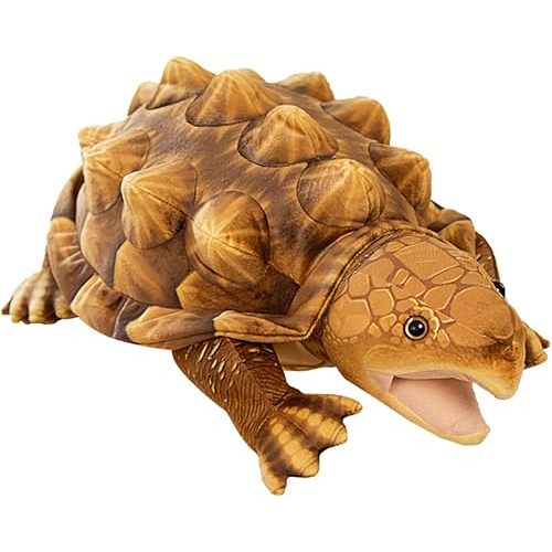 ELAINREN Ultra-Soft Snapping Turtle Plush Pillow Realistic Yellow Alligator Tortoise Stuffed Animals Toy Simulation Gator Turtle Plushie Doll Gifts/23.6''