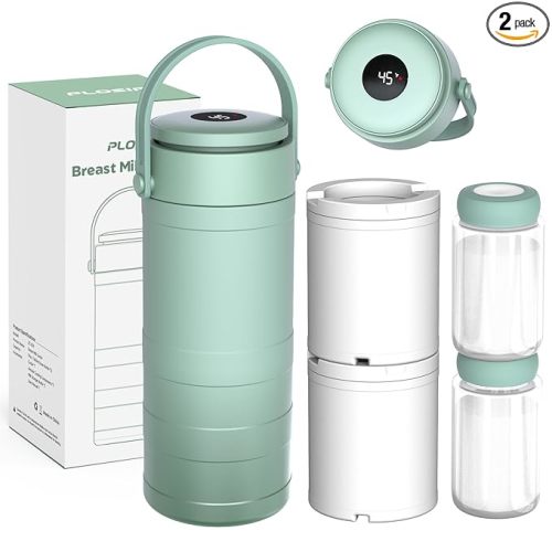 Portable Breast Milk Cooler, 24H 360° Cooling, Digital Temp Display, 22oz Capacity with 2 BPA-Free Bottles, CPC Certified for Outdoor Travel & Commute