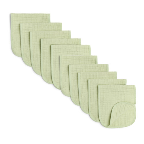 Small Story Muslin Burp Cloth (5 Pack) - Sage, 10