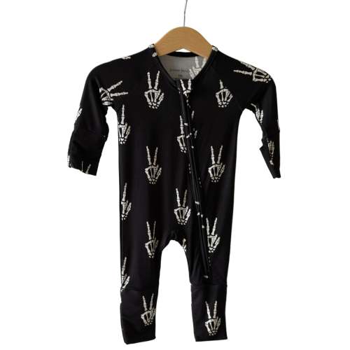 Bamboo Zip Pajamas | Midnight Skelly – Worn Wild