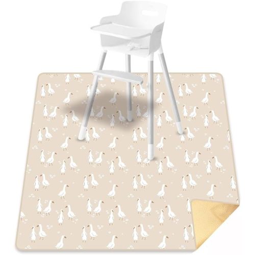 Non-Slip Baby Splat Mat for Under High Chair(Goose, 43"x 43")