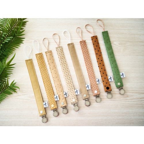 Pacifier Clip Pack of 3, Pacifier holder set, Pacifier Keeper Brown & Mustard, Binky Clip, Paci Clip Sets