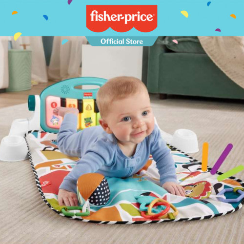 Fisher-Price Glow And Grow Kick & Play Piano Gym Baby Playmat With Musical Learning Toy 0-36months