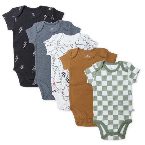 5-Pack Organic Cotton Short Sleeve Bodysuits | 0-3 months